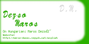 dezso maros business card